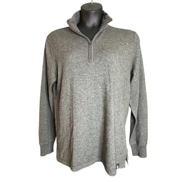 The North Face Men's Gray Mock Neck Quarter Zip Pullover Sweater Size Medium - Picture 1 of 4